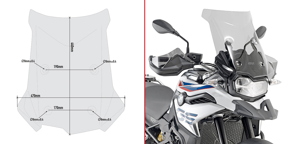 PARE BRISE GIVI BMW F800 GS 2024+