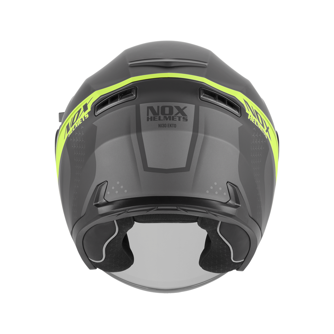 CASQUE JET N130 EKTO NOIR MAT JAUNE FLUO