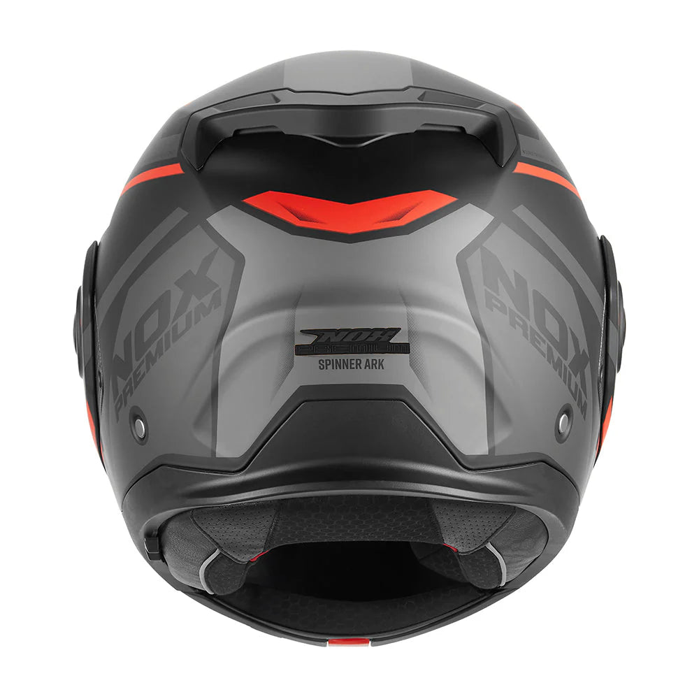 NOX PREMIUM CASQUE MODULABLE SPINNER ARK NOIR MAT ROUGE