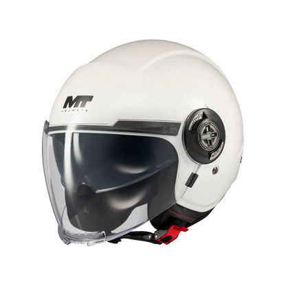 CASQUE MT VIALE BLANC + VISIÈRE FUMÉE