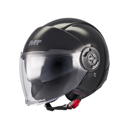CASQUE MT VIALE NOIR GLOSS + VISIÈRE FUMÉE