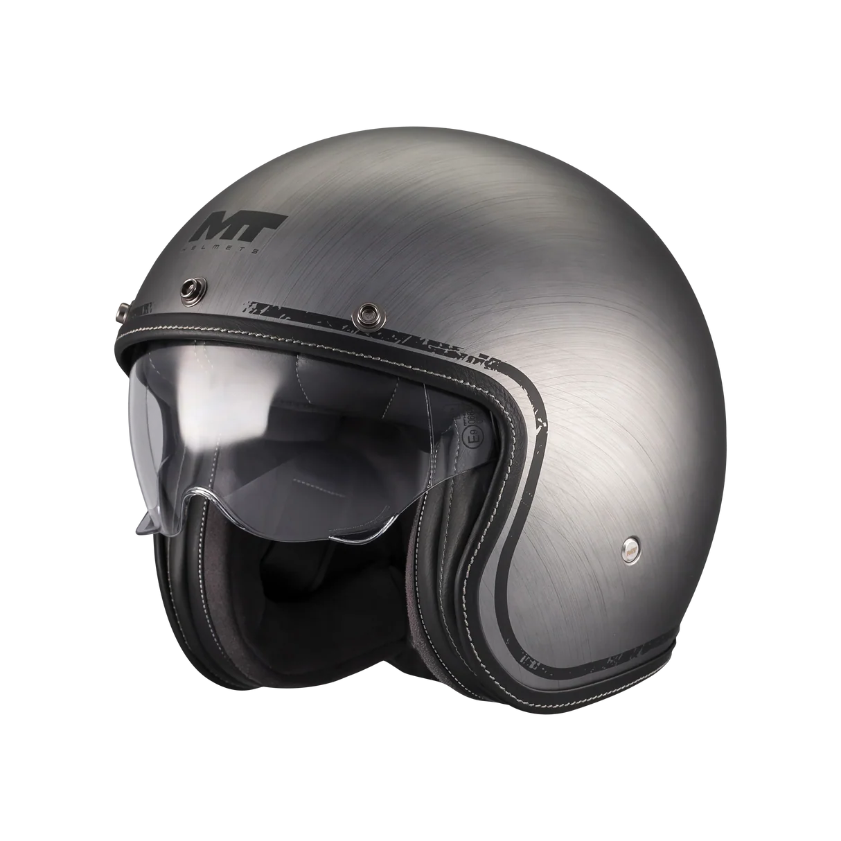 CASQUE MT LEMANS brossé + VISIÈRE FUMÉE