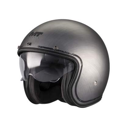 CASQUE MT LEMANS brossé + VISIÈRE FUMÉE