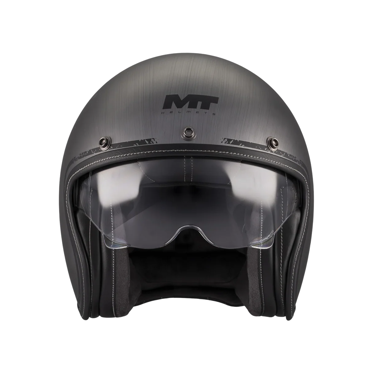 CASQUE MT LEMANS brossé + VISIÈRE FUMÉE