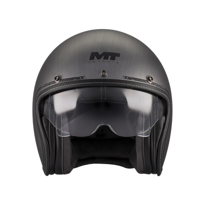 CASQUE MT LEMANS brossé + VISIÈRE FUMÉE