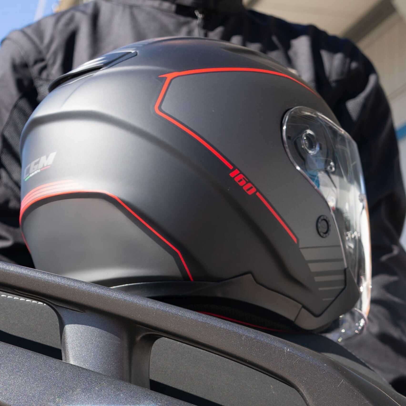 Casque Jet CGM 160G JAD RIDE Noir Rouge Mat