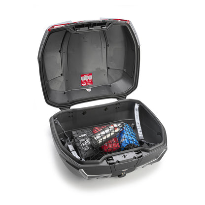 Top case GIVI  V58 MAXIA5 TECH, noir avec un catadioptre transparent et quatre capots peints en couleur gris métal