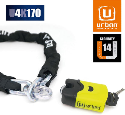 URBAN SECURITY U4K170 Antivol Moto Chaîne  en Acier Trempé ø10
