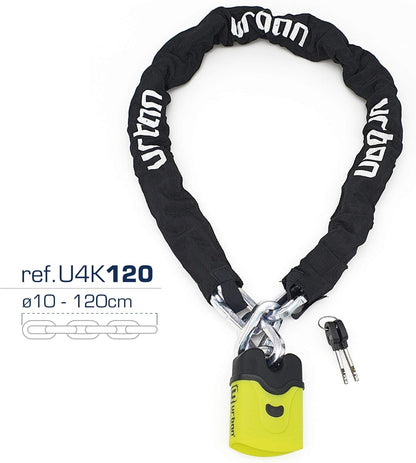 URBAN SECURITY  U4K120 Antivol Moto Chaîne  en Acier Trempé ø10