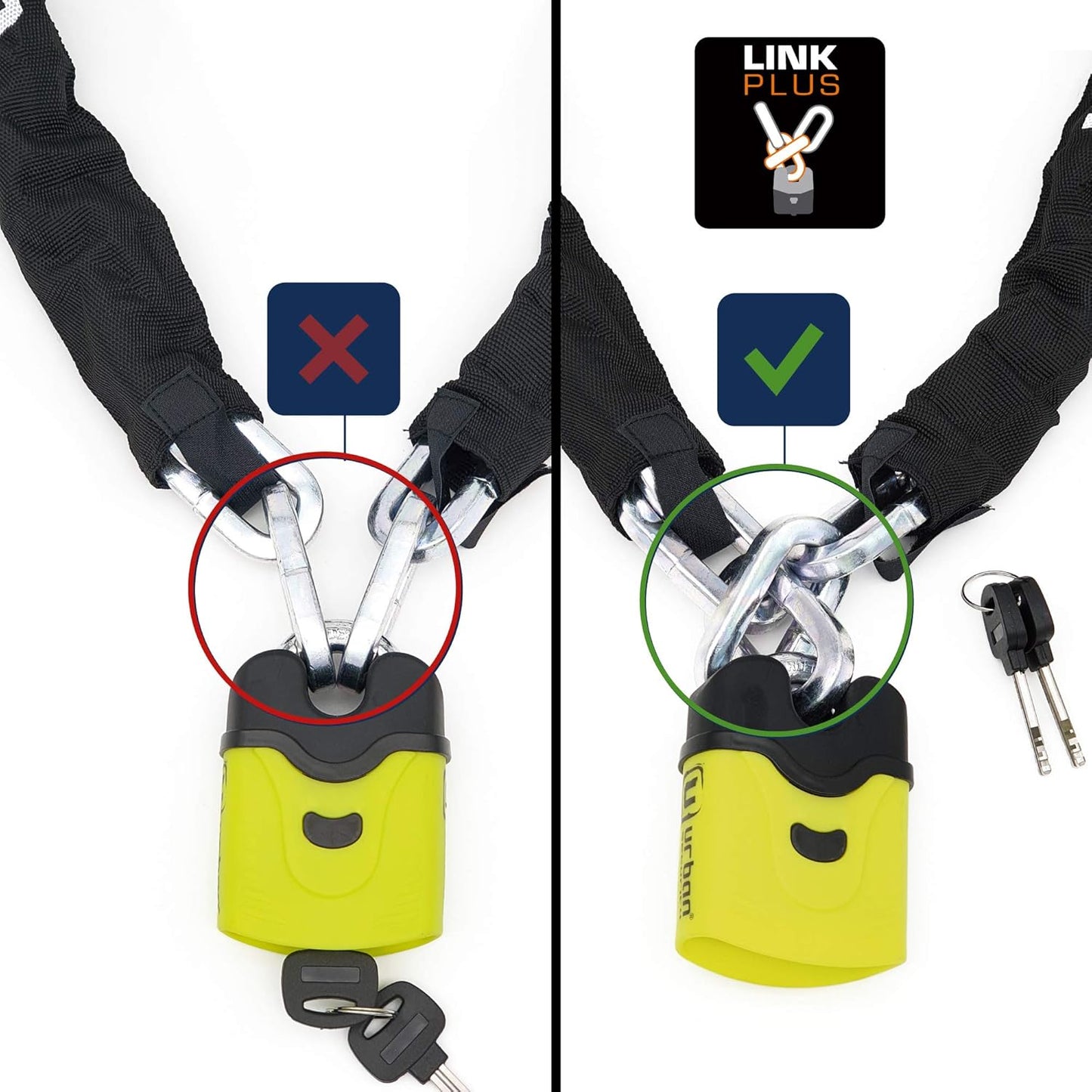 URBAN SECURITY U4K170 Antivol Moto Chaîne  en Acier Trempé ø10