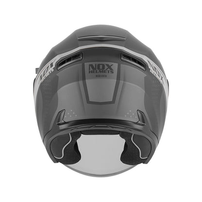 CASQUE JET N130 EKTO NOIR MAT ARGENT
