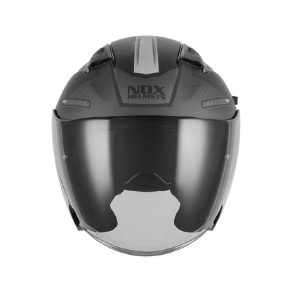 CASQUE JET N130 EKTO NOIR MAT ARGENT