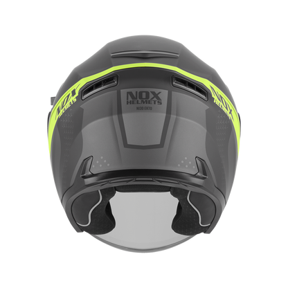 CASQUE JET N130 EKTO NOIR MAT JAUNE FLUO
