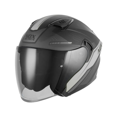 CASQUE JET N130 EKTO NOIR MAT ARGENT