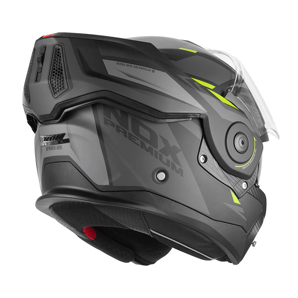 NOX PREMIUM CASQUE MODULABLE SPINNER ARK NOIR MAT JAUNE
