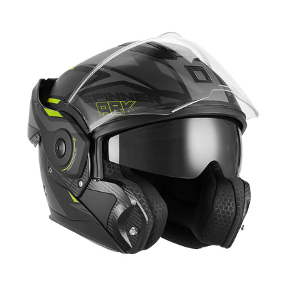 NOX PREMIUM CASQUE MODULABLE SPINNER ARK NOIR MAT JAUNE