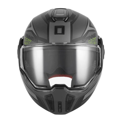 NOX PREMIUM CASQUE MODULABLE SPINNER ARK NOIR MAT JAUNE