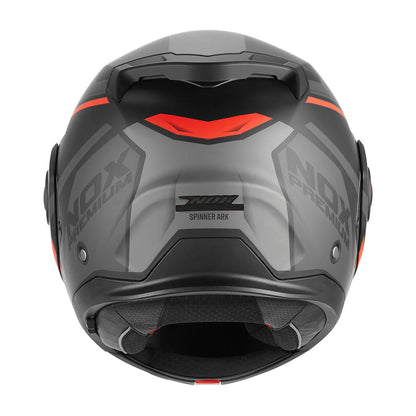 NOX PREMIUM CASQUE MODULABLE SPINNER ARK NOIR MAT ROUGE