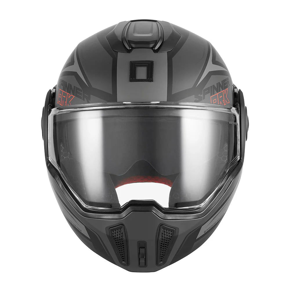 NOX PREMIUM CASQUE MODULABLE SPINNER ARK NOIR MAT ROUGE