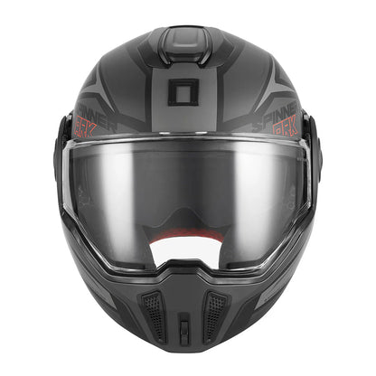 NOX PREMIUM CASQUE MODULABLE SPINNER ARK NOIR MAT ROUGE