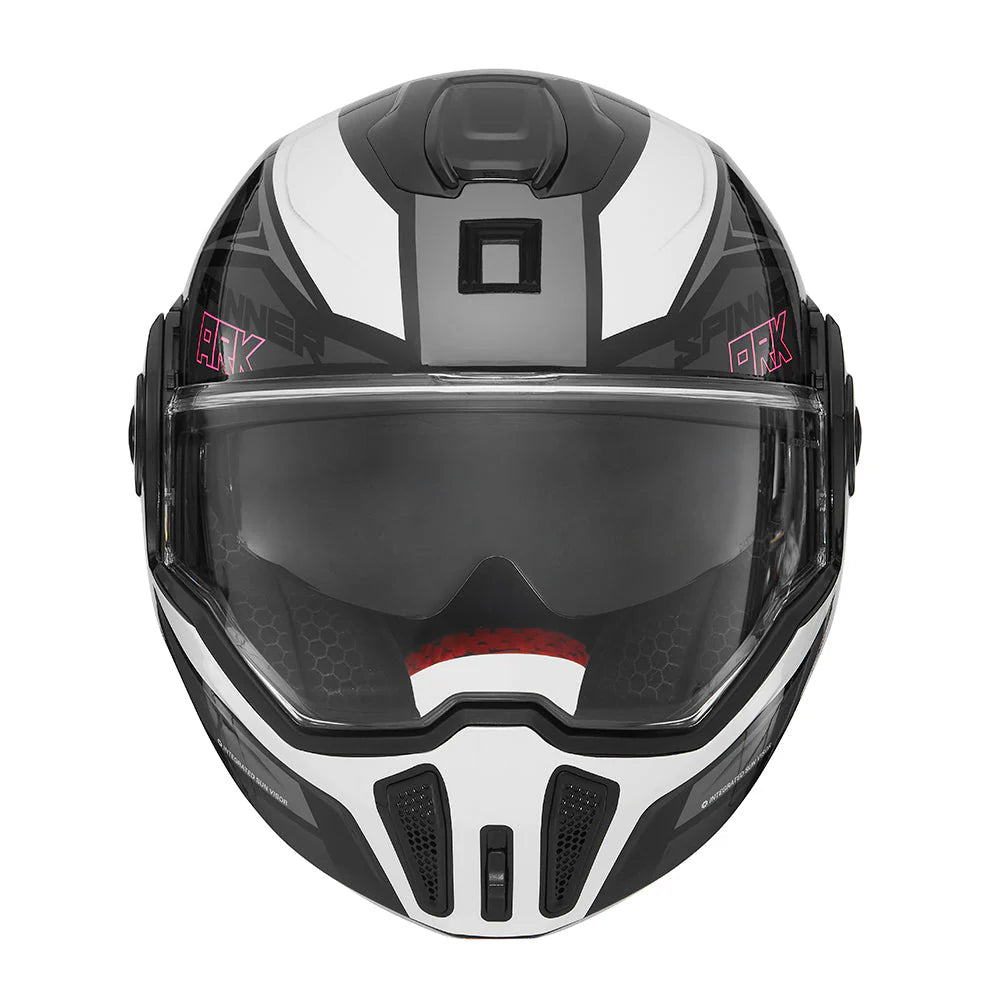 NOX PREMIUM CASQUE MODULABLE SPINNER ARK BLANC ROUGE NOIR