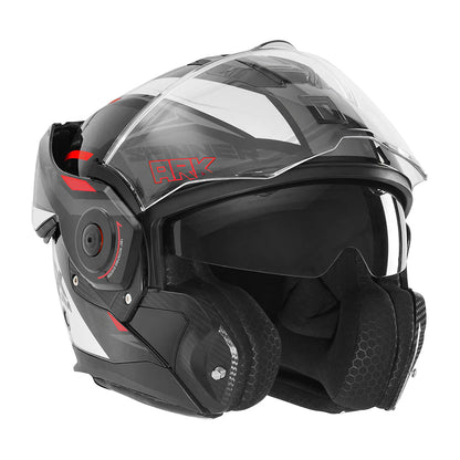 NOX PREMIUM CASQUE MODULABLE SPINNER ARK BLANC ROUGE NOIR