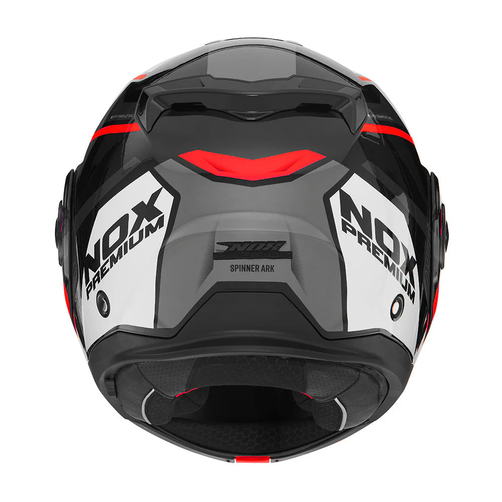NOX PREMIUM CASQUE MODULABLE SPINNER ARK BLANC ROUGE NOIR