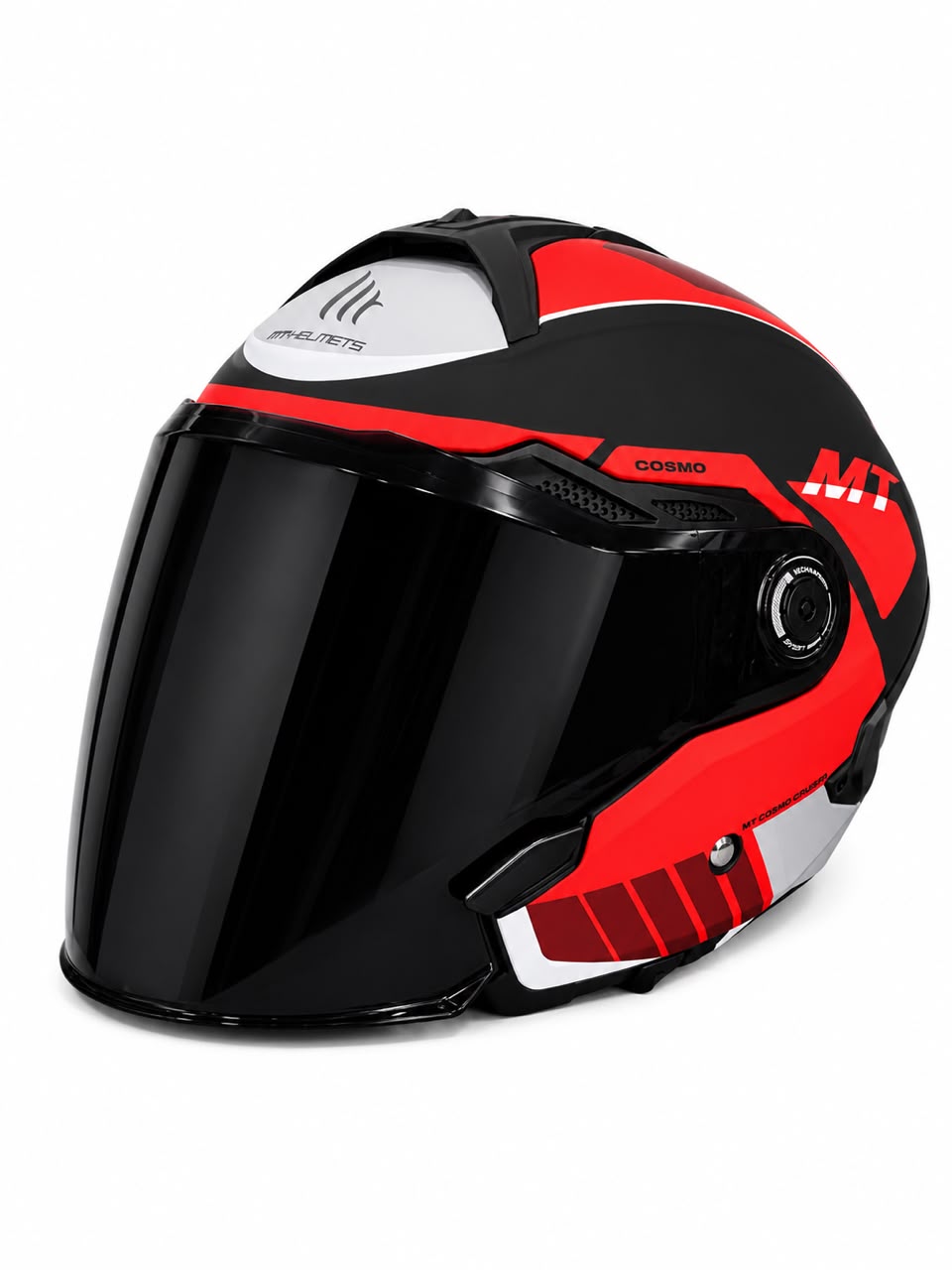 CASQUE MT COSMO ROUGE/NOIRE