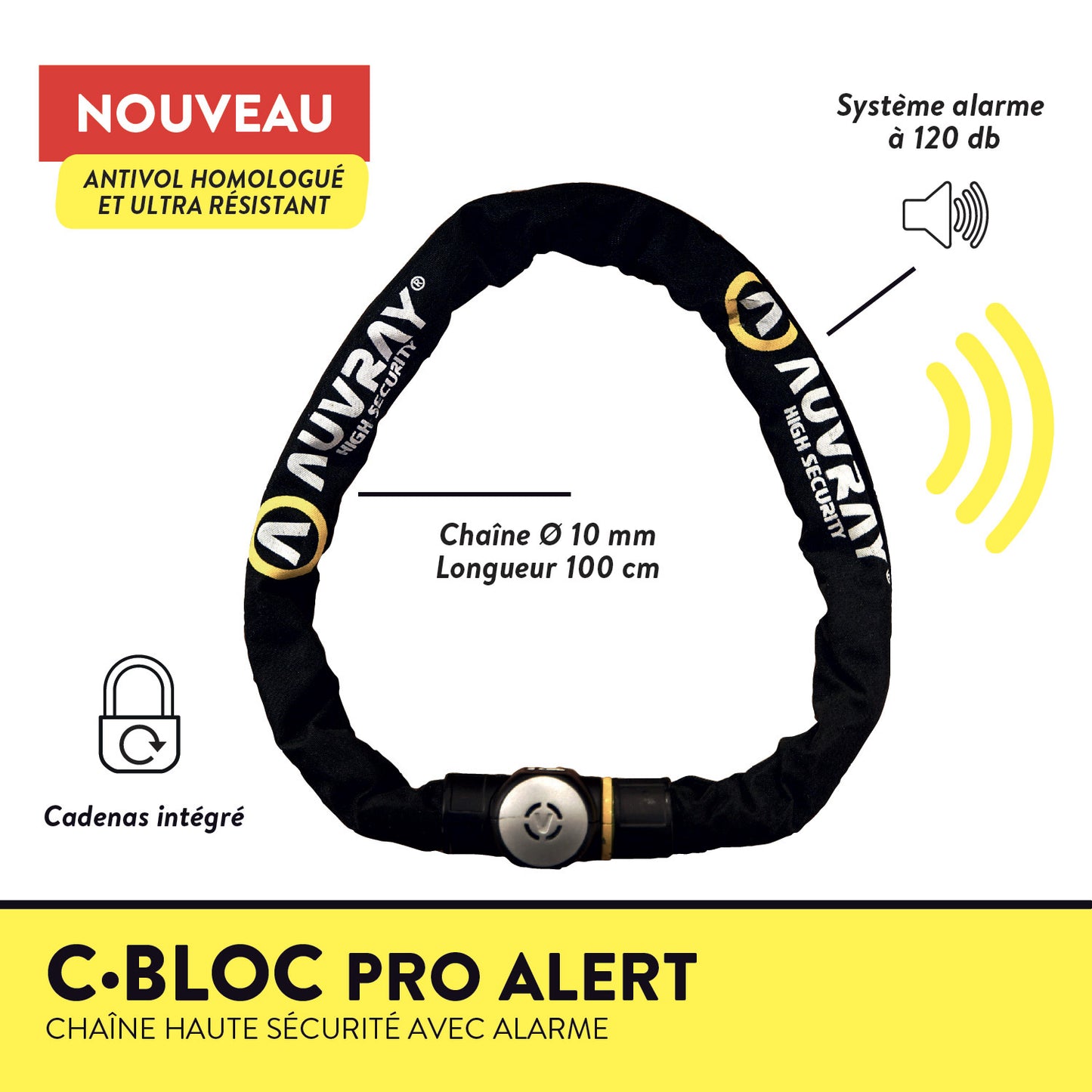 CHAINE ANTI VOL  AUVRAY 1M ALARME