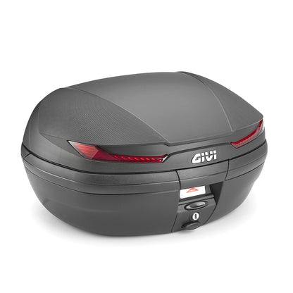 Top case GIVI V45 ARENA 45 litres, noir gaufré avec catadioptres rouges