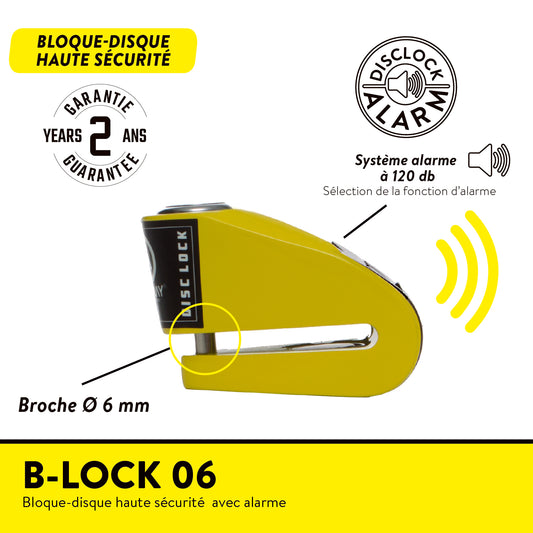 BLOC DISQUE ALARME AUVRAY B-LOCK 06 Inox | Jaune