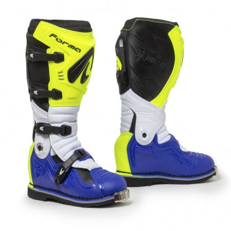 BOTTES TERRAIN TX JAUNE FLUO BLANC BLEU