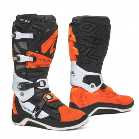 BOTTES PILOT NOIR ORANGE BLANC